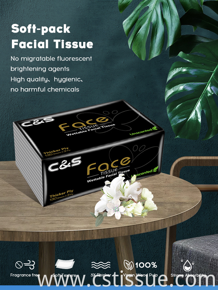 Wettable Facial Tissue Strong Absorption 